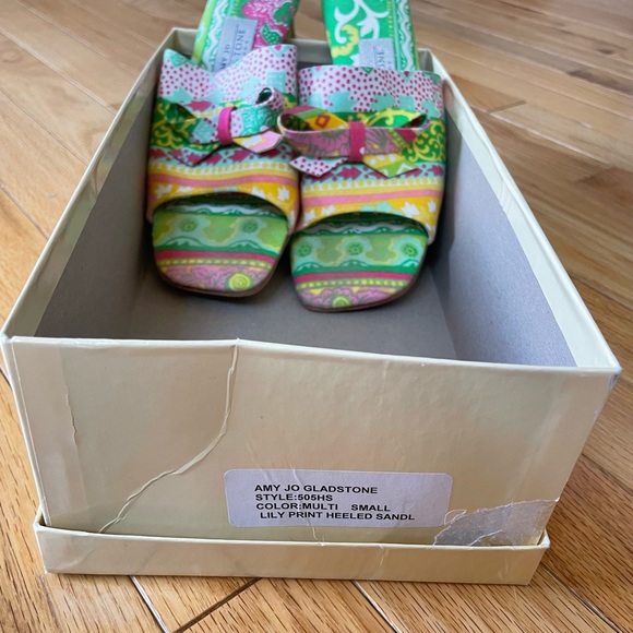 Amy Jo Gladstone NY summer heels, size small (5.5/6) multi colored - Picture 4 of 5